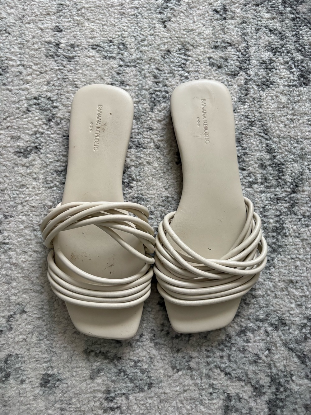 Banana Republic Cream Multi-Strap Slide Mules